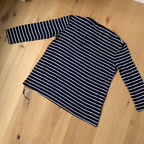 Heidi Merrick DRAKE - midnight & white nautical striped crew tee - Picture 7 of 11
